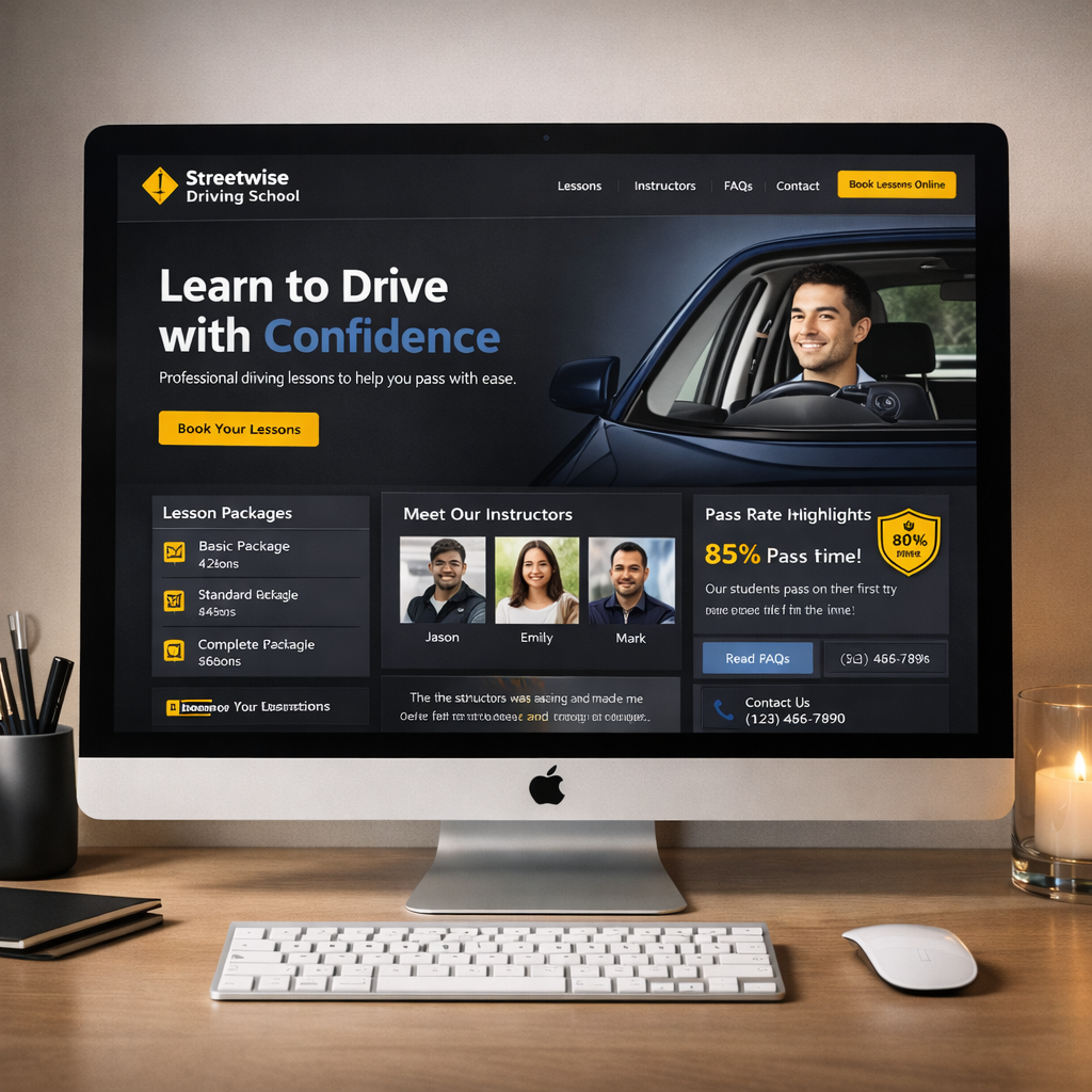 Driving school website concept