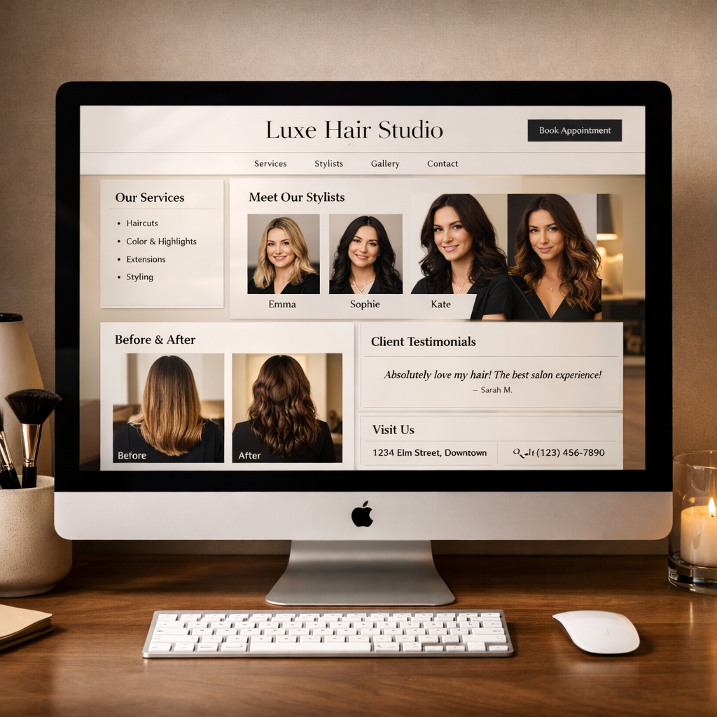 Hair salon website concept