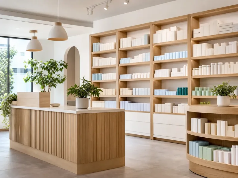 Modern pharmacy interior