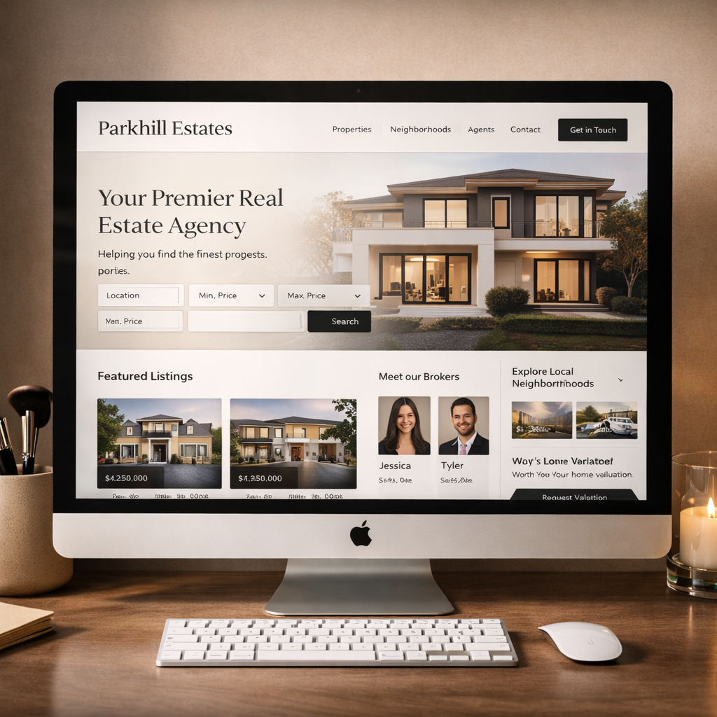 Real estate website concept